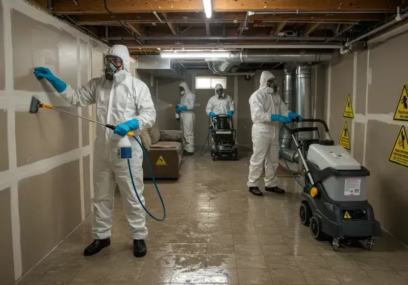 Basement Moisture Removal and Structural Drying process in Yucaipa, CA